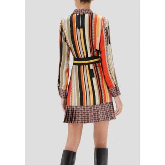 Alexis Payton Striped Long Sleeve Button-Up Shirt Dress Multi Women's Size S NWT - Picture 2 of 11